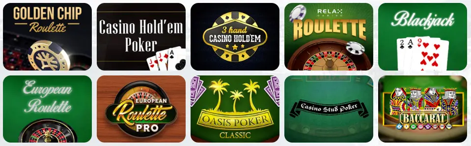 Jeux de table au CBet Casino